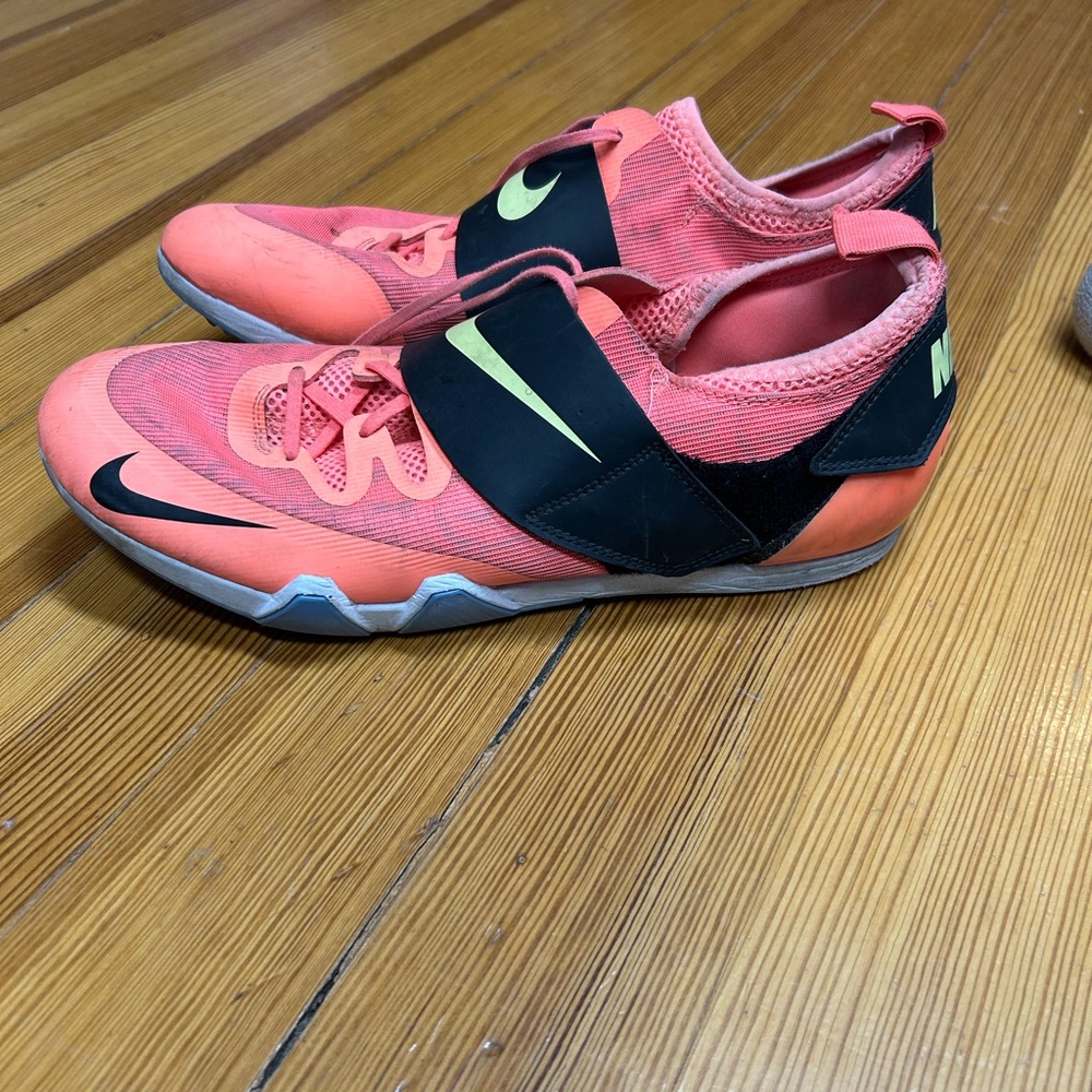 Nike pink/purple/black pole vault spikes